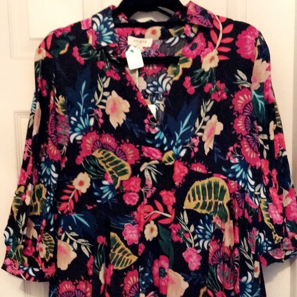SALE NWT Umgee Blue Floral Dress - Picture 3 of 3